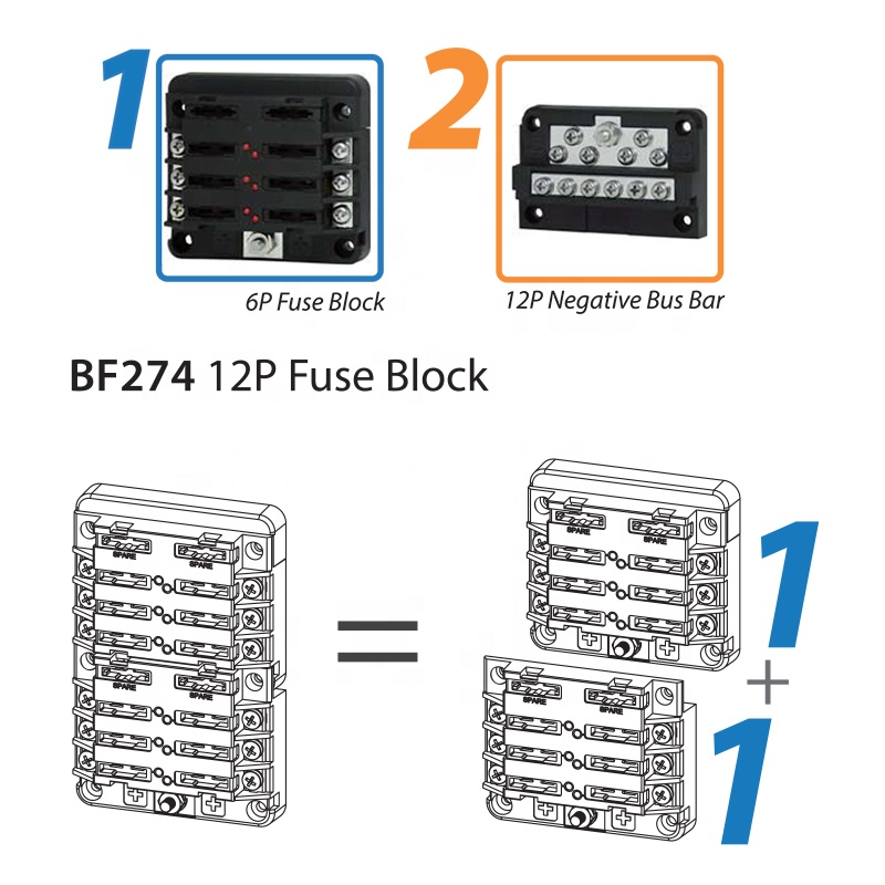 Wholesale 12way Combine ATC Blade Fuse Box(Screw fixed and quick