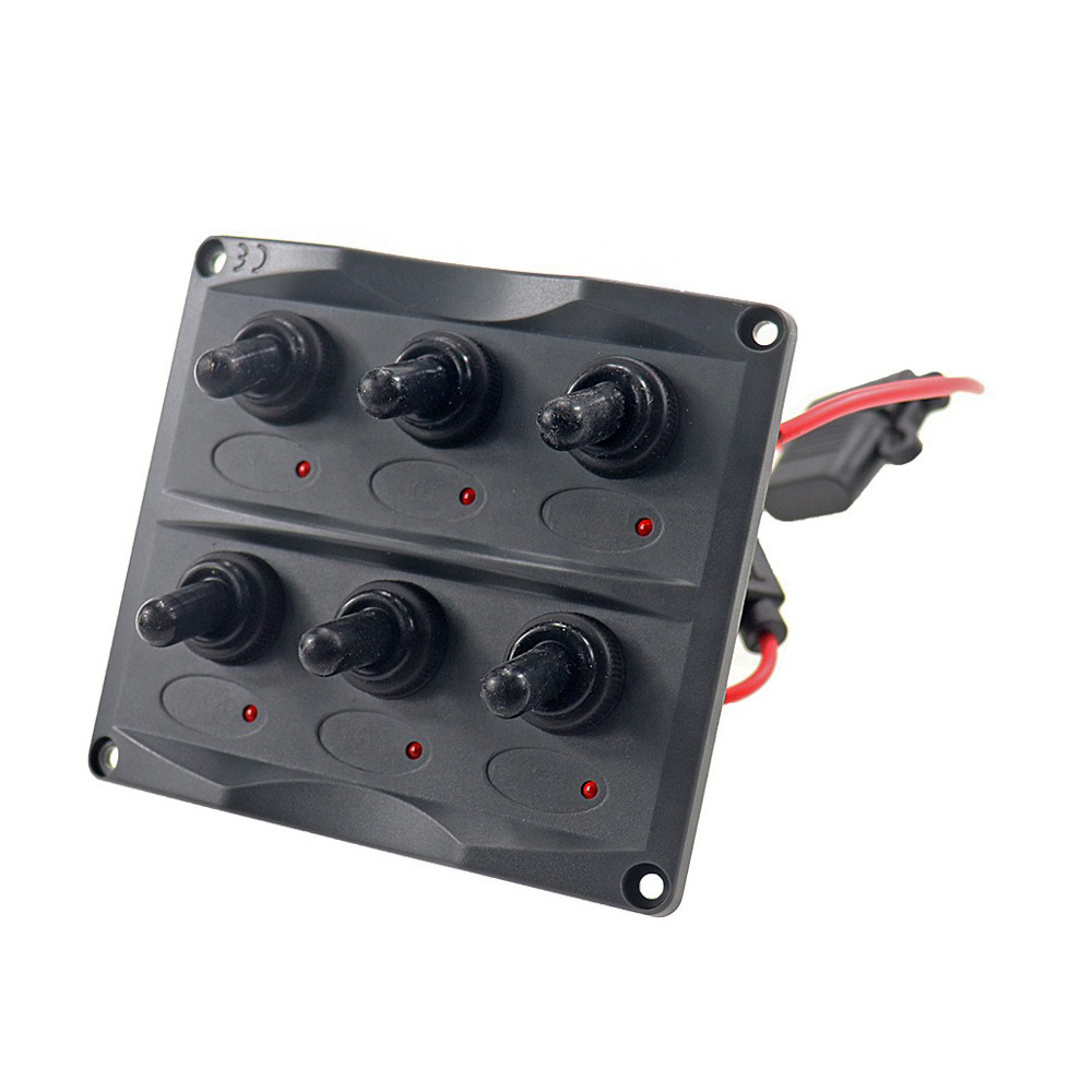 6 Gang 12V/24V Toggle Switch Panel - Buy 6 Gang Toggle Switch Panel ...