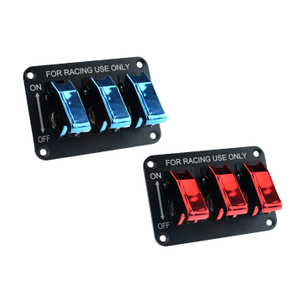 3 Gang 2 Hole Combine Blue/Red Led Rocker Switch Panel - Buy 3 Gang ...