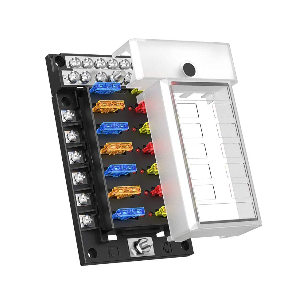 6 way Quick Connect Terminal ATC Type Blade Fuse Box with Negative ...